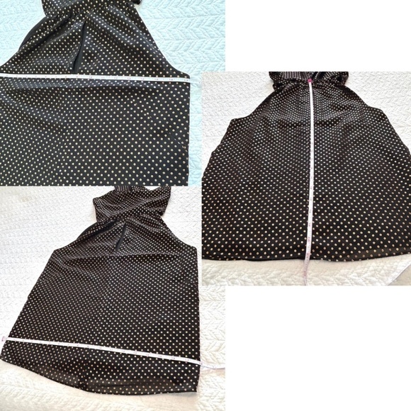 Jason Wu Polka Dot No Sleeve Draped Neck Top with Scarf Sheer Black Gold NWT - Picture 14 of 16